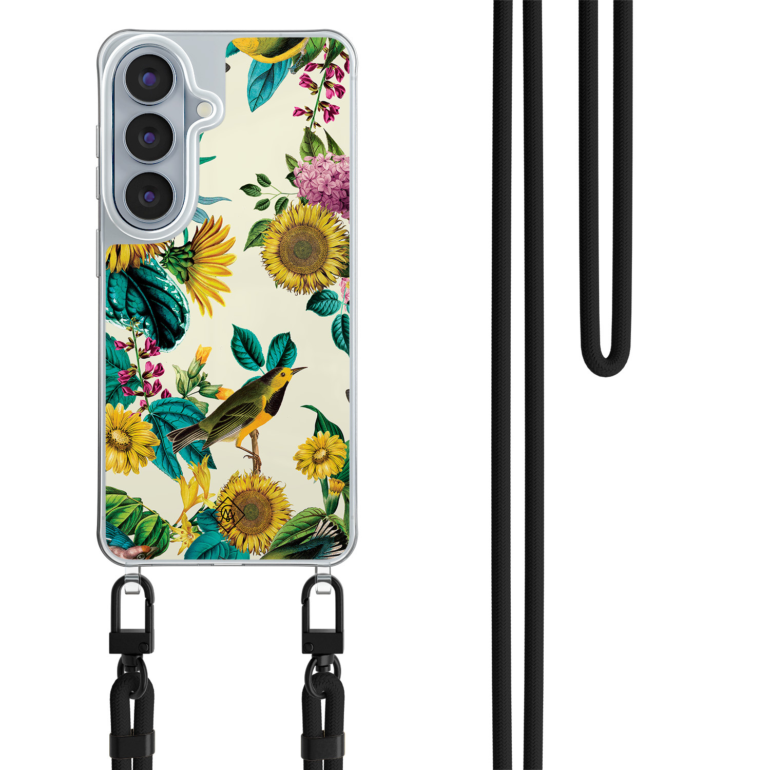 Samsung Galaxy S26 hoesje met zwart koord Sunflowers
