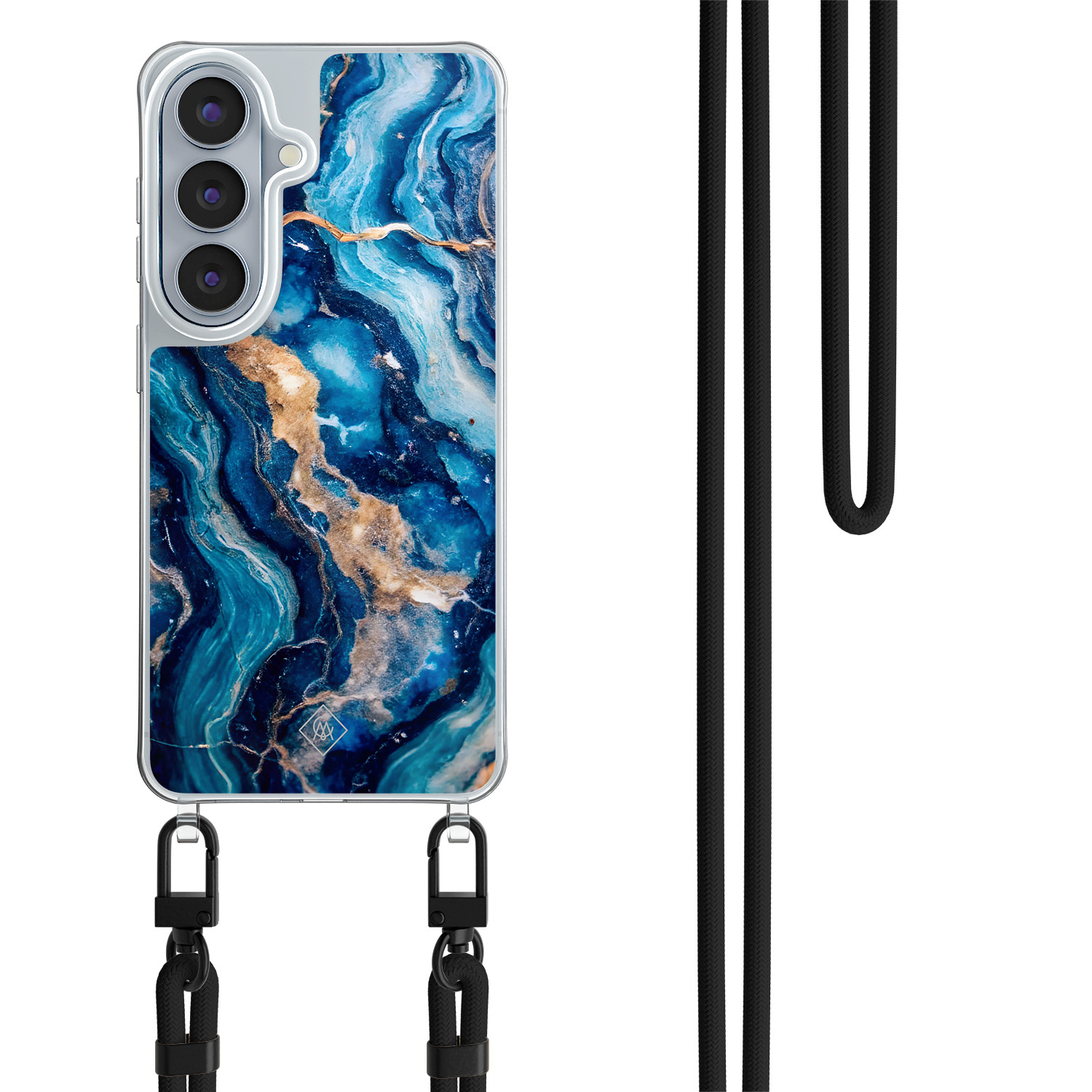 Samsung Galaxy S26 hoesje met zwart koord Ocean Marble