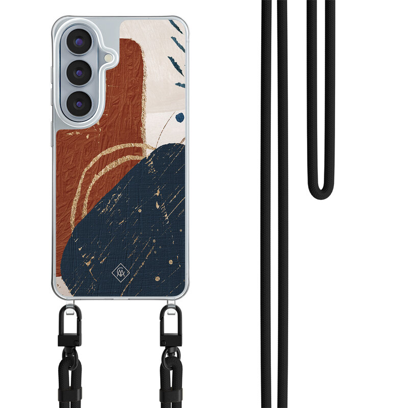 Casimoda Samsung Galaxy S26 hoesje met zwart koord - Abstract teracotta