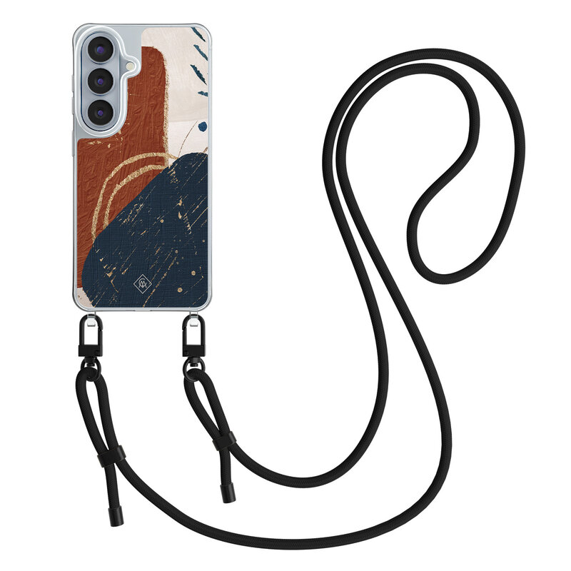 Casimoda Samsung Galaxy S26 hoesje met zwart koord - Abstract teracotta