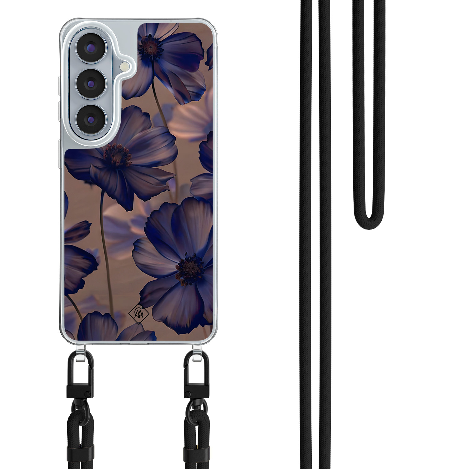 Samsung Galaxy S26 hoesje met zwart koord Twilight petals