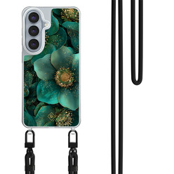 Casimoda Samsung Galaxy S26 hoesje met zwart koord - Emerald flowers