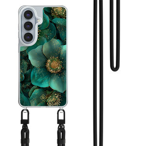 Casimoda Samsung Galaxy S26 hoesje met zwart koord - Emerald flowers
