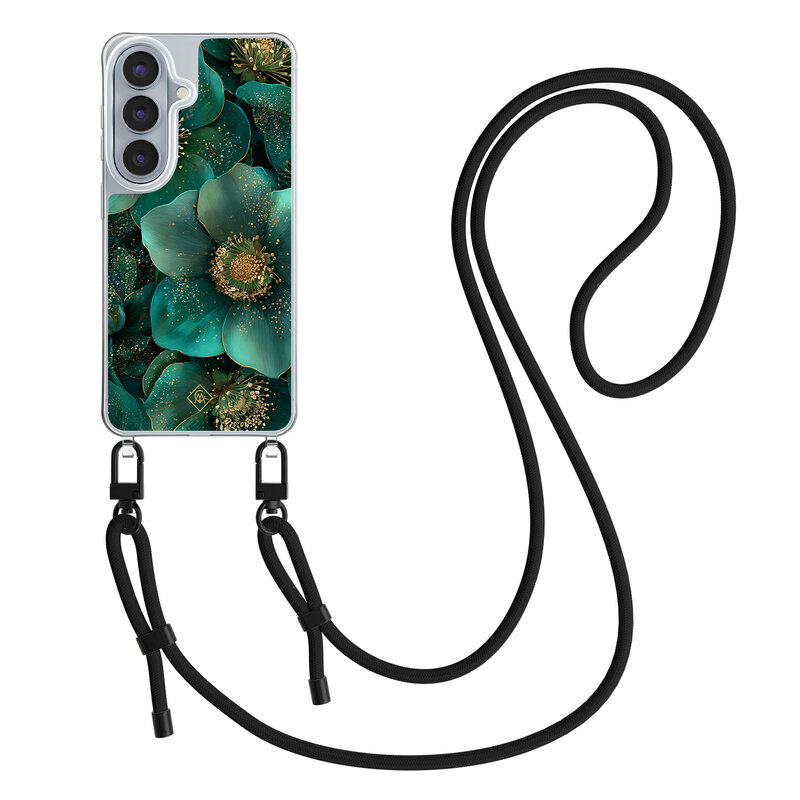 Casimoda Samsung Galaxy S26 hoesje met zwart koord - Emerald flowers