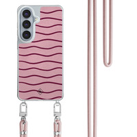Casimoda Samsung Galaxy S26 hoesje met rosegoud koord - Soft stripes