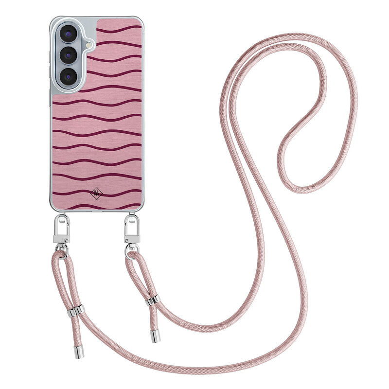 Casimoda Samsung Galaxy S26 hoesje met rosegoud koord - Soft stripes