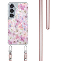 Casimoda Samsung Galaxy S26 hoesje met rosegoud koord - Hortensia