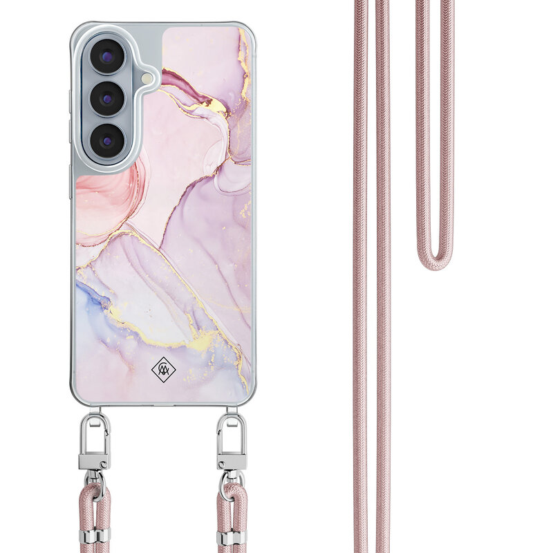 Casimoda Samsung Galaxy S26 hoesje met rosegoud koord - Purple sky