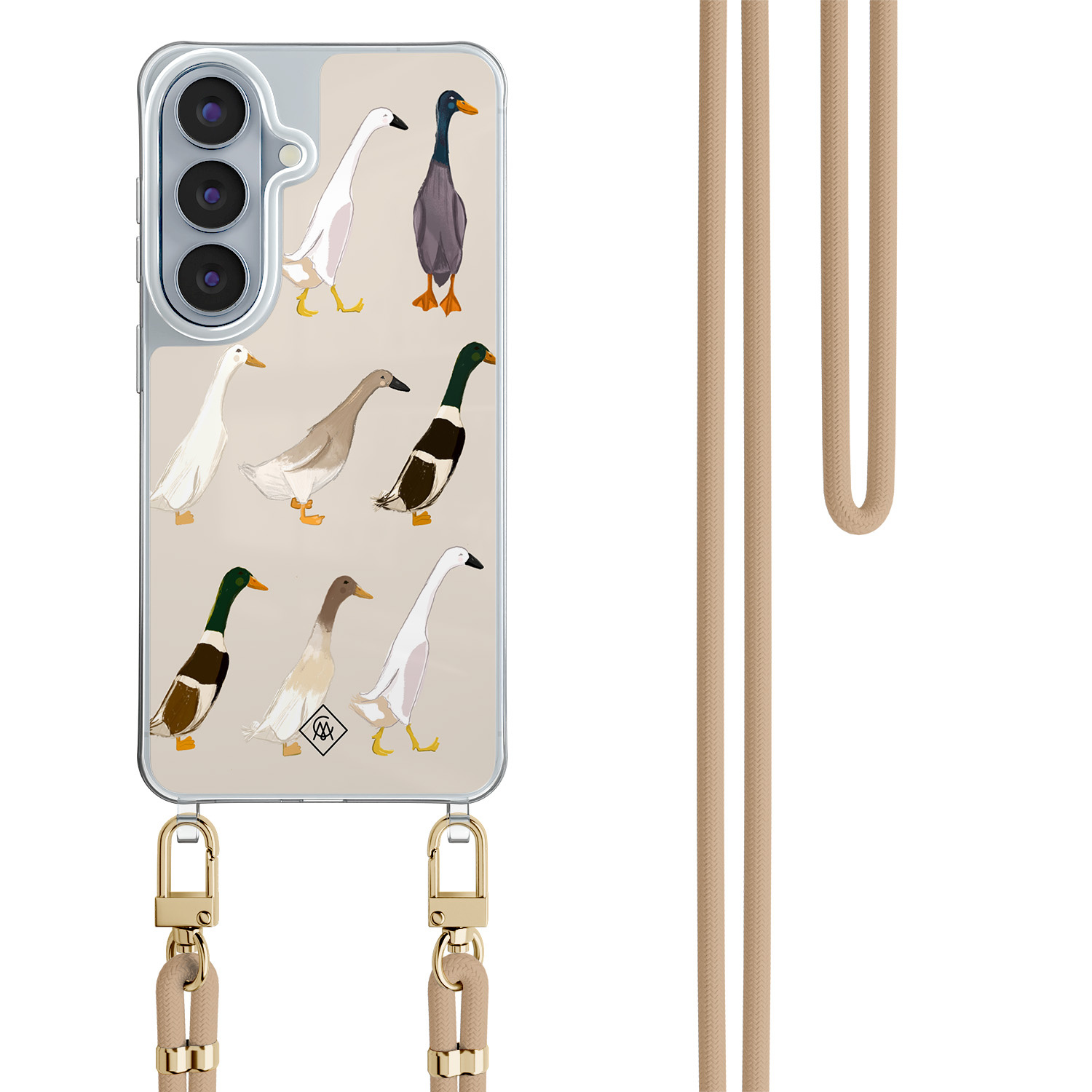 Samsung Galaxy S26 hoesje met beige koord Duck life
