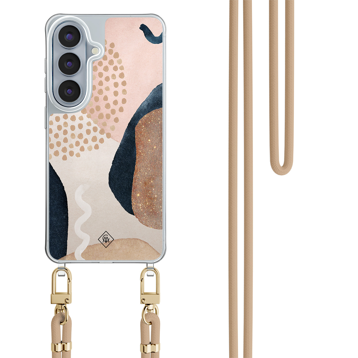 Samsung Galaxy S26 hoesje met beige koord Abstract dots