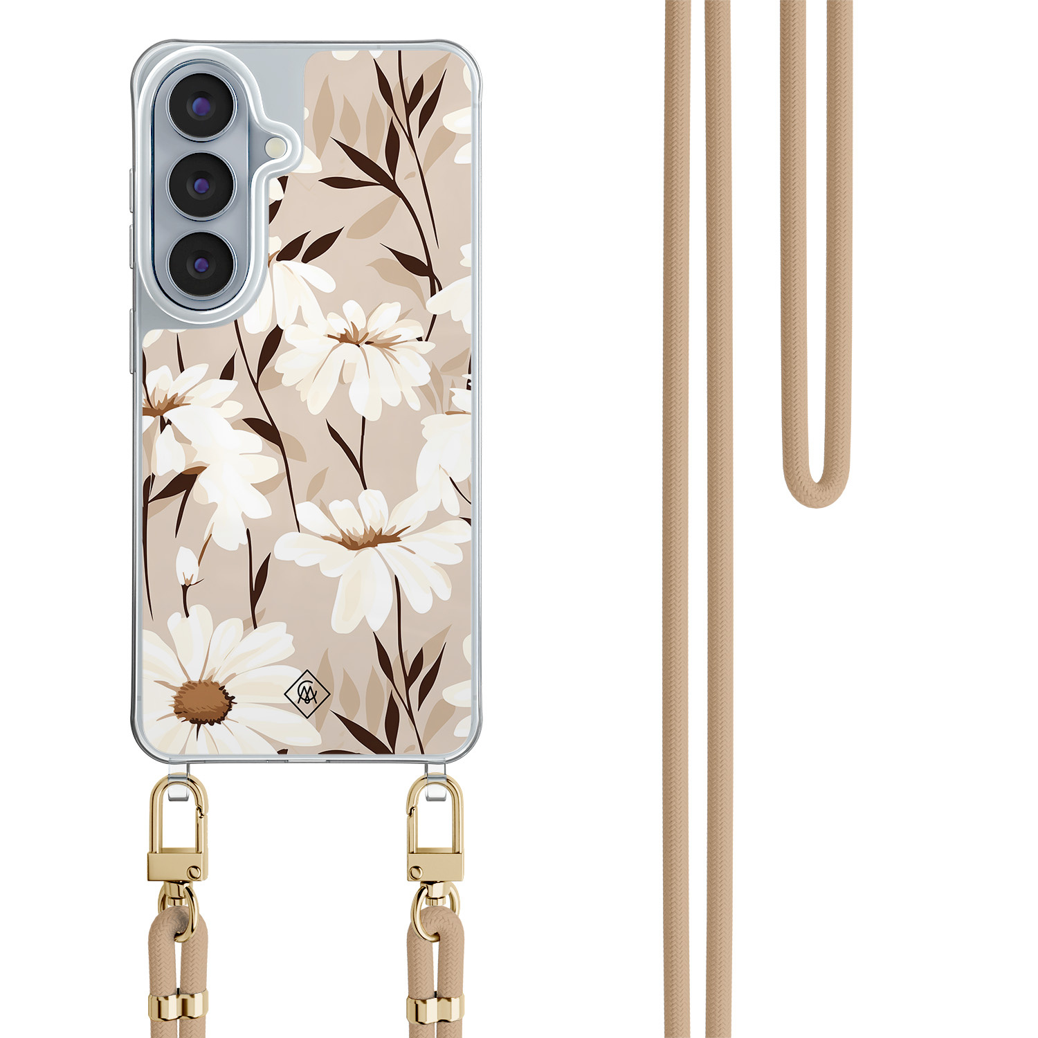 Samsung Galaxy S26 hoesje met beige koord In bloom