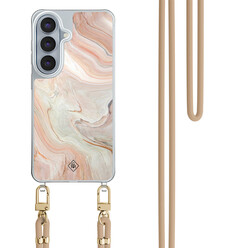 Casimoda Samsung Galaxy S26 hoesje met beige koord - Marmer waves