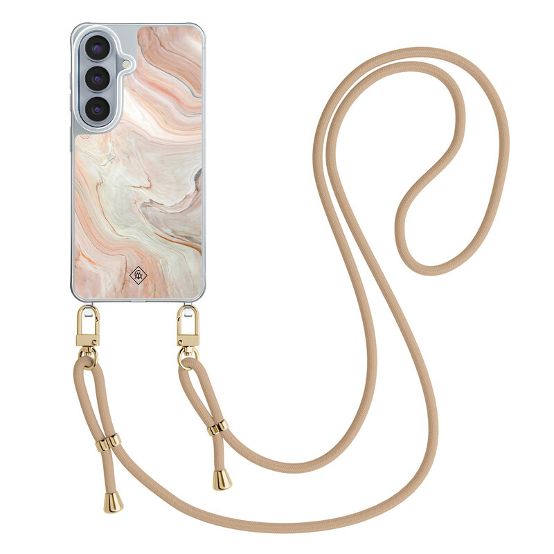 Casimoda Samsung Galaxy S26 hoesje met beige koord - Marmer waves