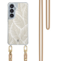 Casimoda Samsung Galaxy S26 hoesje met beige koord - Palm leaves beige