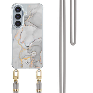 Casimoda Samsung Galaxy S26 hoesje met grijs koord - Marmer grijs