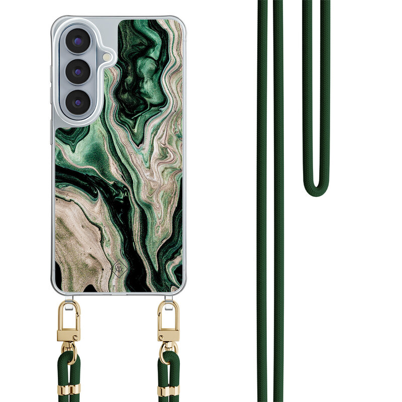 Casimoda Samsung Galaxy S26 hoesje met groen koord - Green waves