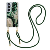 Casimoda Samsung Galaxy S26 hoesje met groen koord - Green waves