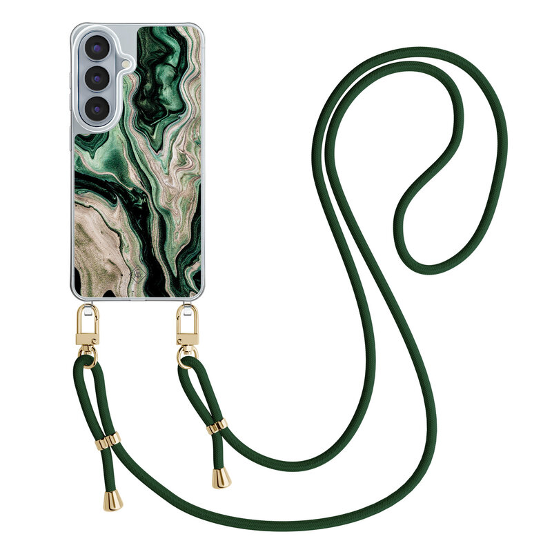 Casimoda Samsung Galaxy S26 hoesje met groen koord - Green waves