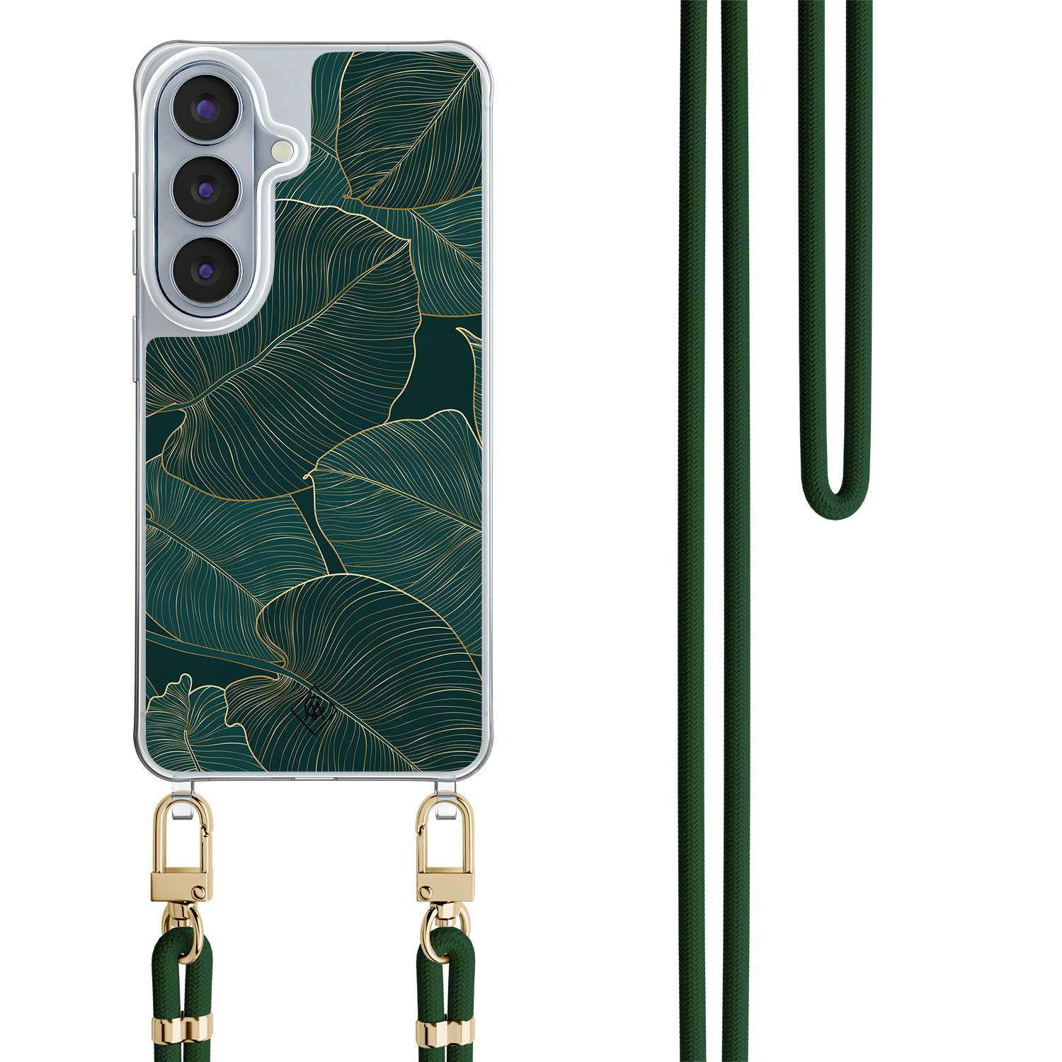 Samsung Galaxy S26 hoesje met groen koord Monstera leaves