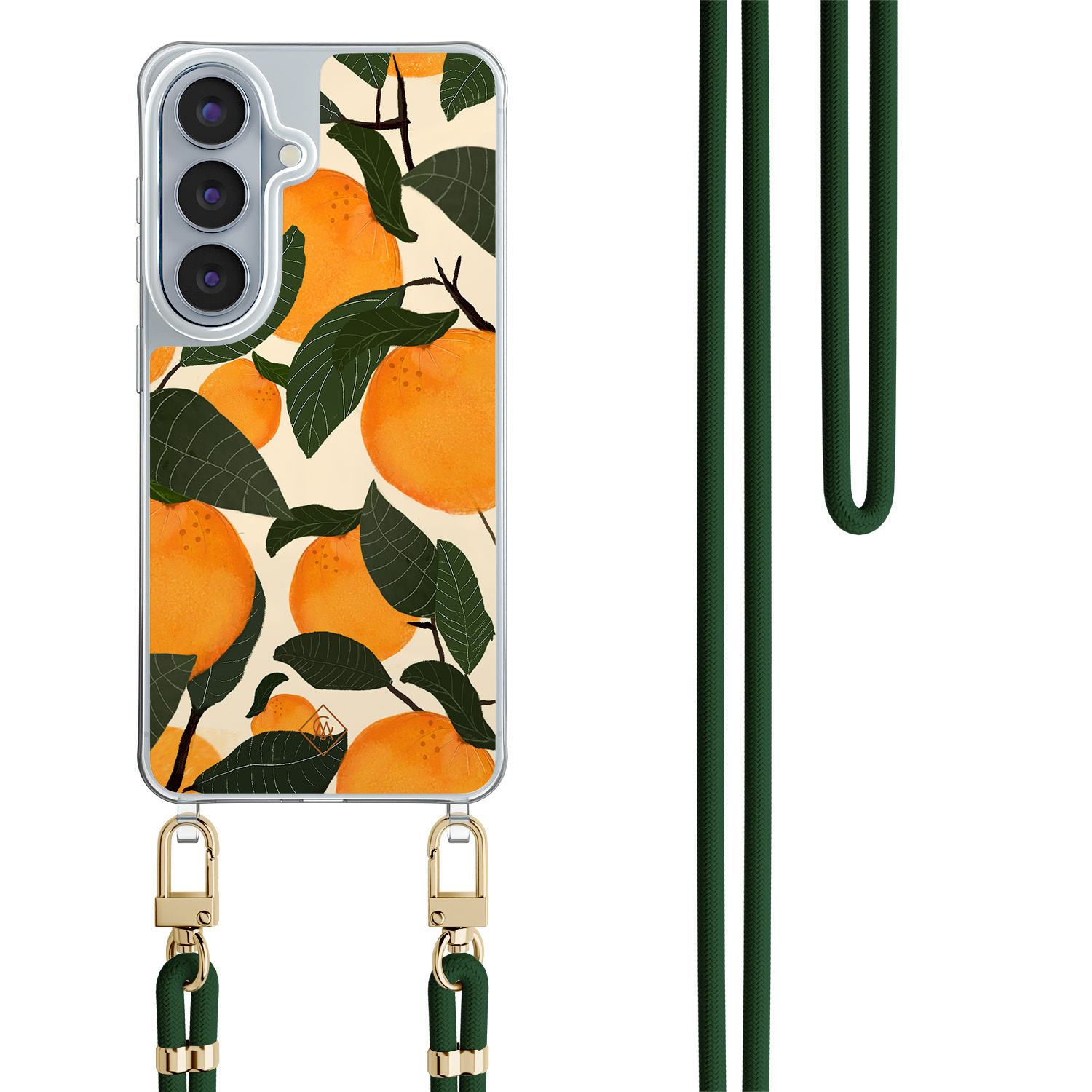 Samsung Galaxy S26 hoesje met groen koord Orange garden