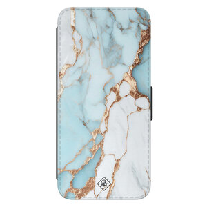 Casimoda Samsung Galaxy S24 flipcase - Marmer lichtblauw