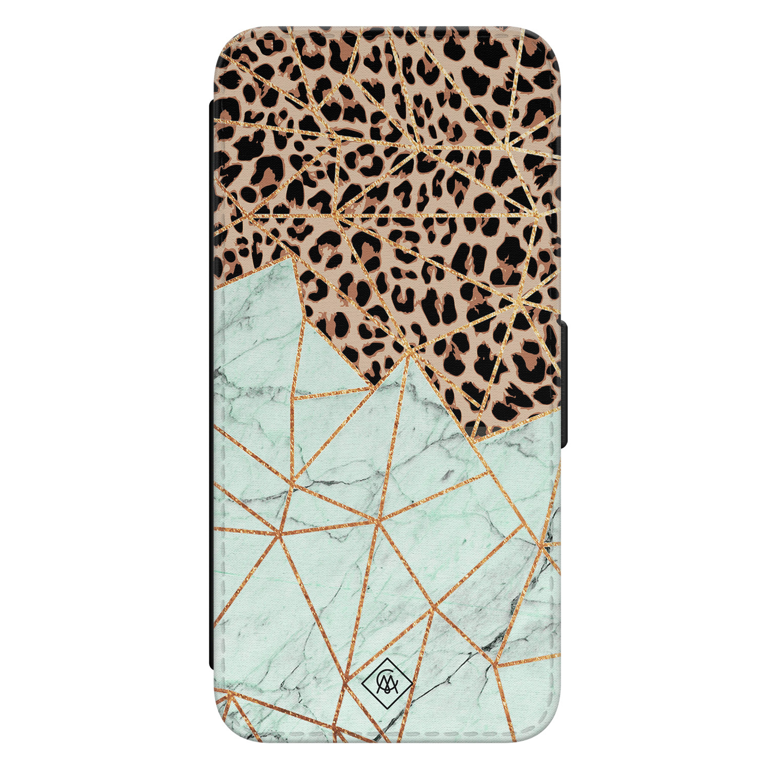 Samsung Galaxy S24 flipcase Luipaard marmer mint
