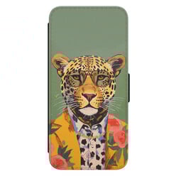 Casimoda Samsung Galaxy S24 flipcase - Luipaard hipster