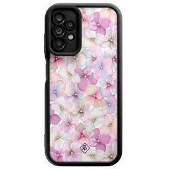 Casimoda Samsung Galaxy A23 zwarte case - Hortensia