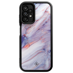 Casimoda Samsung Galaxy A23 zwarte case - Marmer paars