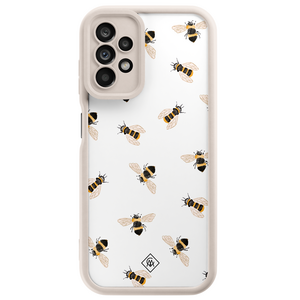 Casimoda Samsung Galaxy A23 beige case - Bee happy