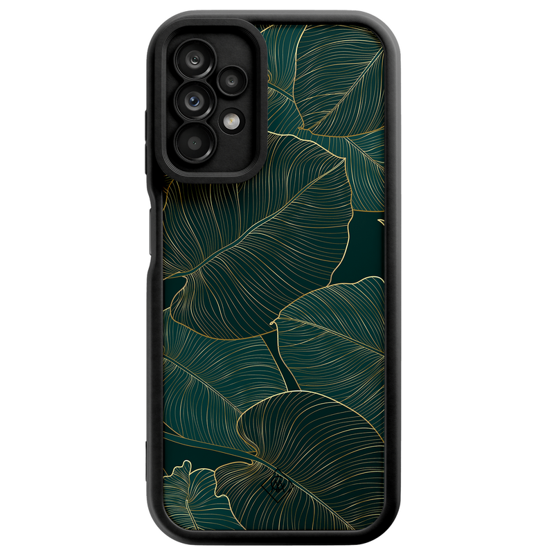 Casimoda Samsung Galaxy A23 zwarte case - Monstera leaves