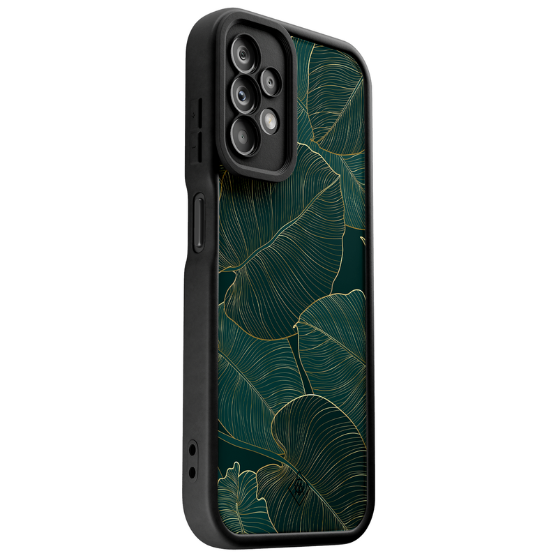 Casimoda Samsung Galaxy A23 zwarte case - Monstera leaves