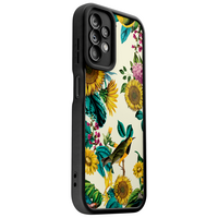 Casimoda Samsung Galaxy A23 zwarte case - Sunflowers
