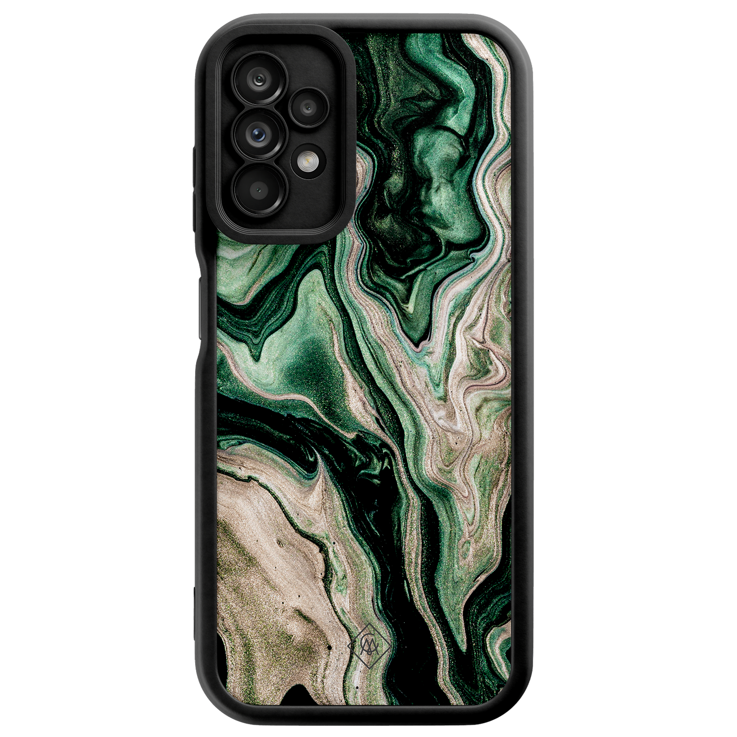 Samsung Galaxy A23 zwarte case Green waves