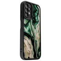 Casimoda Samsung Galaxy A23 zwarte case - Green waves