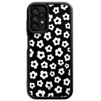 Casimoda Samsung Galaxy A23 zwarte case - Retro bloempjes