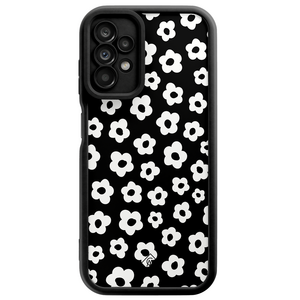 Casimoda Samsung Galaxy A23 zwarte case - Retro bloempjes