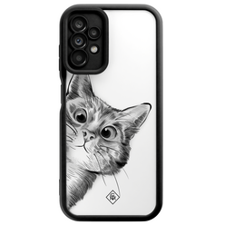 Casimoda Samsung Galaxy A23 zwarte case - Kat kiekeboe