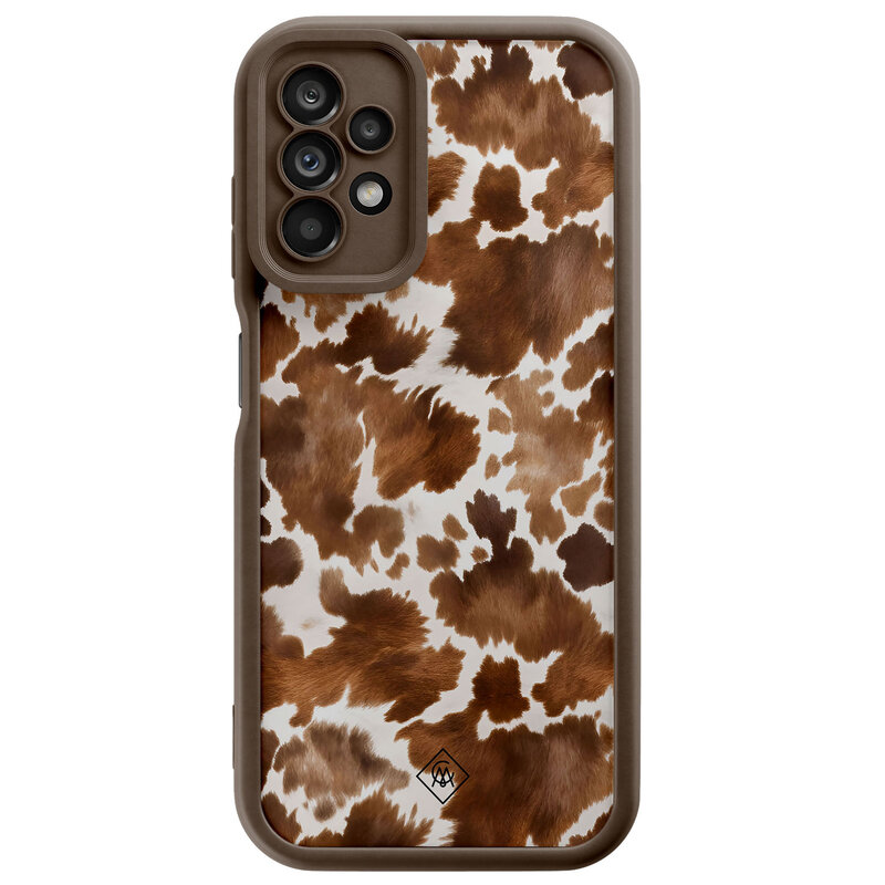 Casimoda Samsung Galaxy A23 bruine case - Koeienprint