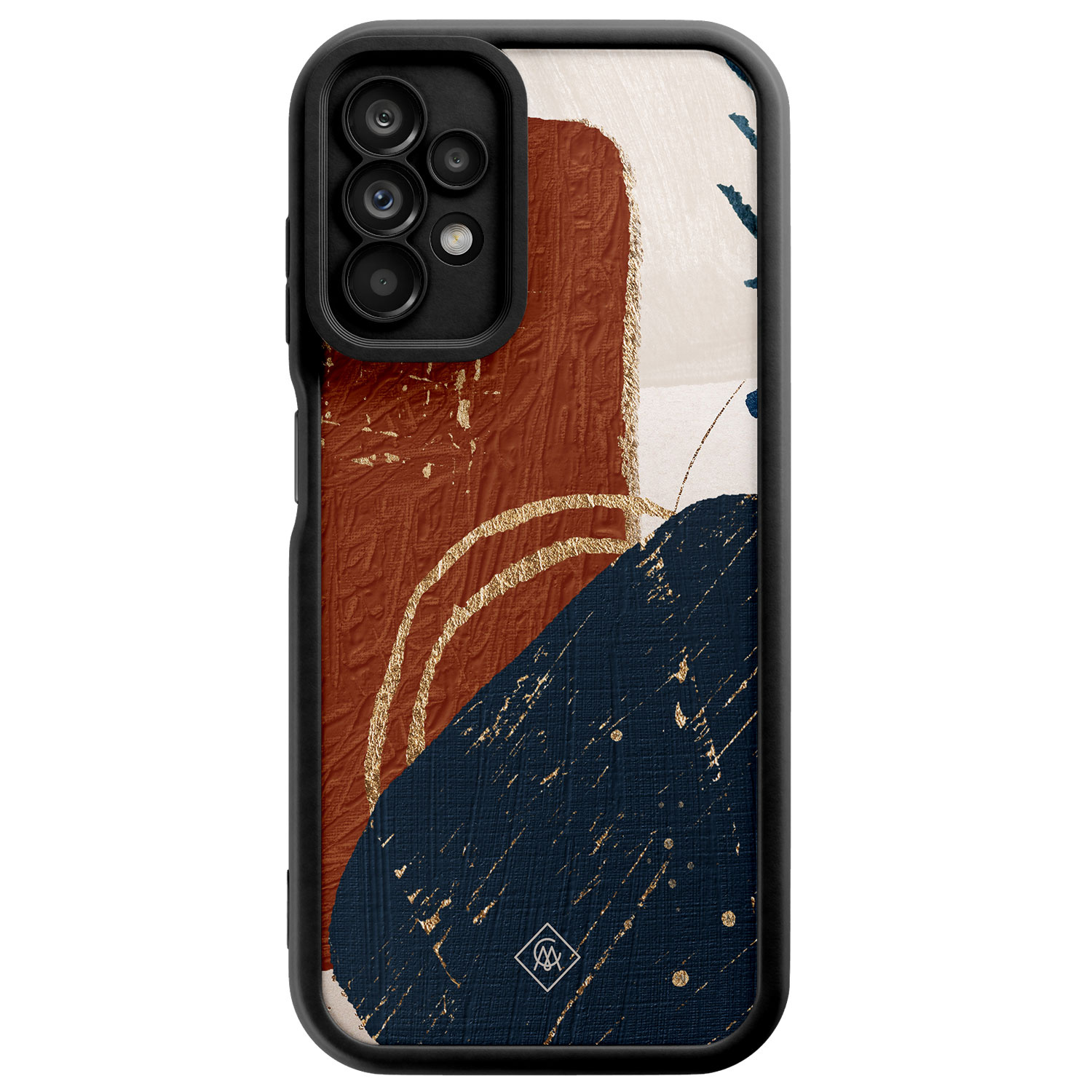 Samsung Galaxy A23 zwarte case Abstract terracotta