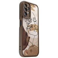 Casimoda Samsung Galaxy A23 bruine case - Abstract gezicht bruin