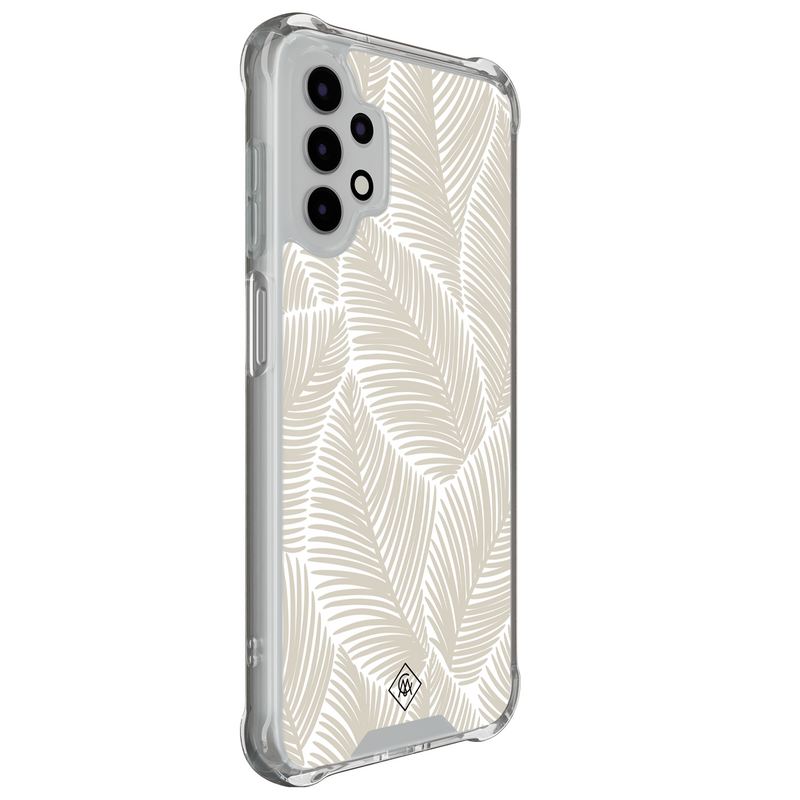 Casimoda Samsung Galaxy A13 4G shockproof hoesje - Palmy leaves beige