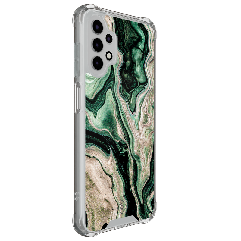 Casimoda Samsung Galaxy A13 4G shockproof hoesje - Green waves