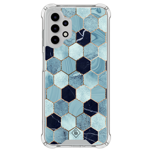 Casimoda Samsung Galaxy A13 4G shockproof hoesje - Blue cubes