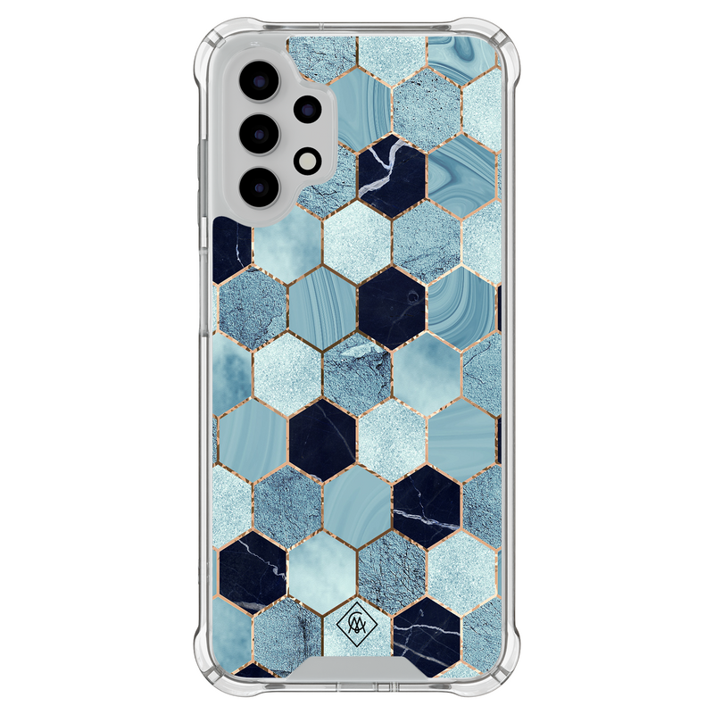 Casimoda Samsung Galaxy A13 4G shockproof hoesje - Blue cubes