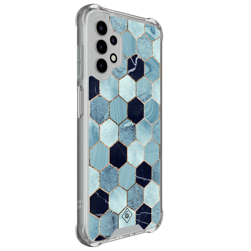 Casimoda Samsung Galaxy A13 4G shockproof hoesje - Blue cubes