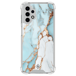 Casimoda Samsung Galaxy A13 4G shockproof hoesje - Marmer lichtblauw