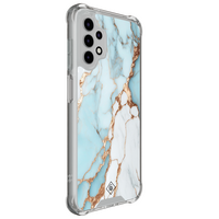 Casimoda Samsung Galaxy A13 4G shockproof hoesje - Marmer lichtblauw