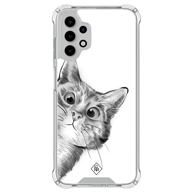 Casimoda Samsung Galaxy A13 4G shockproof hoesje - Kat kiekeboe