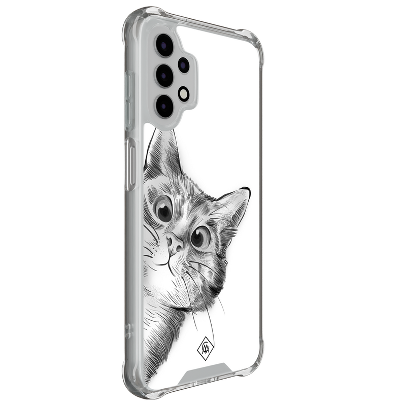 Casimoda Samsung Galaxy A13 4G shockproof hoesje - Kat kiekeboe